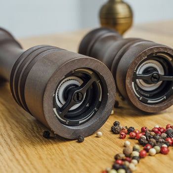 (6 sztuk) Młynki do soli i pieprzu - ETERNAL - drewno - wysokość: 230 mm - Prime Gastro