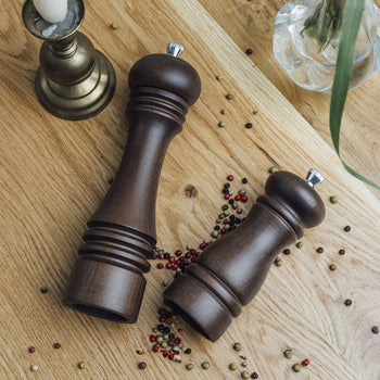 (6 sztuk) Młynki do soli i pieprzu - ETERNAL - drewno - wysokość: 230 mm - Prime Gastro