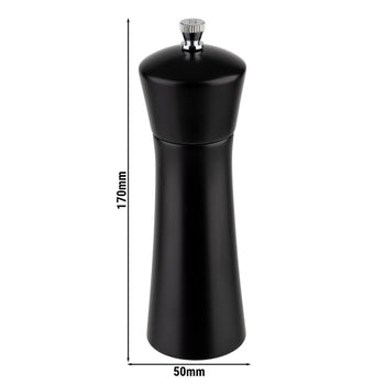 (6 sztuk) Młynki do soli - MIDNIGHT - drewno - wysokość: 170 mm - Prime Gastro