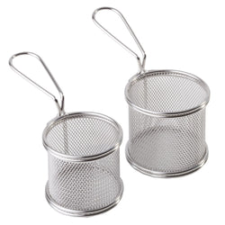 (6 sztuk) Kosz do serwowania frytek - SNACKHOLDER - Stal nierdzewna - Ø 80 mm - Srebrny