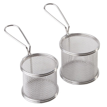 (6 sztuk) Kosz do serwowania frytek - SNACKHOLDER - Stal nierdzewna - Ø 80 mm - Srebrny - Prime Gastro