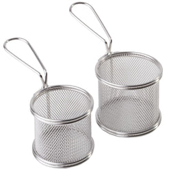(6 sztuk) Kosz do serwowania frytek - SNACKHOLDER - Stal nierdzewna - Ø 90 mm - Srebrny