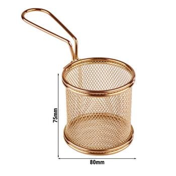 (6 sztuk) Kosz do serwowania frytek - SNACKHOLDER - Stal nierdzewna - Ø 80 mm - Miedziany - Prime Gastro