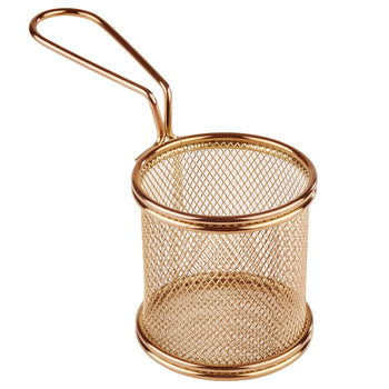 (6 sztuk) Kosz do serwowania frytek - SNACKHOLDER - Stal nierdzewna - Ø 80 mm - Miedziany - Prime Gastro