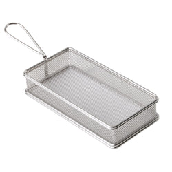 (6 sztuk) Koszyk do serwowania frytek - SNACKHOLDER - stal nierdzewna - 215 x 105 mm - srebrny