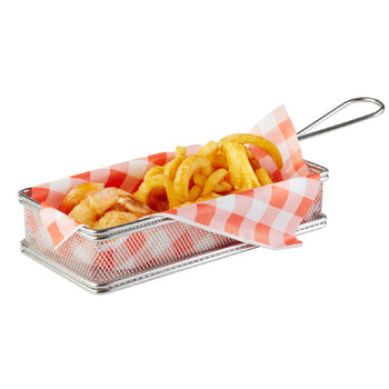 (6 sztuk) Koszyk do serwowania frytek - SNACKHOLDER - stal nierdzewna - 215 x 105 mm - srebrny - Prime Gastro