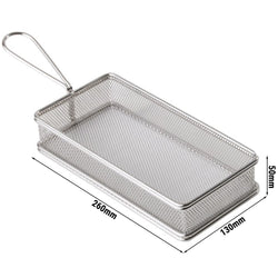 (6 sztuk) Koszyk do serwowania frytek - SNACKHOLDER - stal nierdzewna - 260 x 130 mm - srebrny