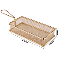 (6 sztuk) Koszyk do serwowania frytek - SNACKHOLDER - stal nierdzewna - 215 x 105 mm - miedziany