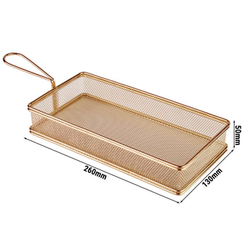 (6 sztuk) Koszyk do serwowania frytek - SNACKHOLDER - stal nierdzewna - 260 x 130 mm - miedziany - Prime Gastro