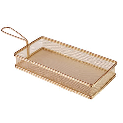 (6 sztuk) Koszyk do serwowania frytek - SNACKHOLDER - stal nierdzewna - 260 x 130 mm - miedziany
