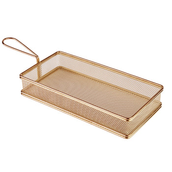 (6 sztuk) Koszyk do serwowania frytek - SNACKHOLDER - stal nierdzewna - 260 x 130 mm - miedziany - Prime Gastro