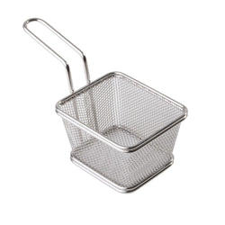 (6 sztuk) Koszyk do serwowania frytek - SNACKHOLDER - stal nierdzewna - 100 x 85 mm - srebrny