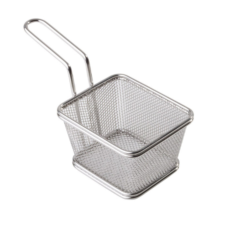 (6 sztuk) Koszyk do serwowania frytek - SNACKHOLDER - stal nierdzewna - 100 x 85 mm - srebrny