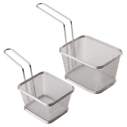 (6 sztuk) Koszyk do serwowania frytek - SNACKHOLDER - stal nierdzewna - 100 x 85 mm - srebrny