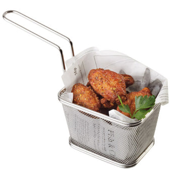 (6 sztuk) Koszyk do serwowania frytek - SNACKHOLDER - stal nierdzewna - 130 x 105 mm - srebrny - Prime Gastro