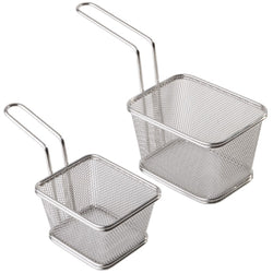(6 sztuk) Koszyk do serwowania frytek - SNACKHOLDER - stal nierdzewna - 130 x 105 mm - srebrny