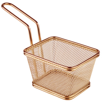 (6 sztuk) Koszyk do serwowania frytek - SNACKHOLDER - stal nierdzewna - 100 x 85 mm - miedziany - Prime Gastro