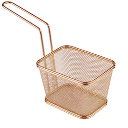 (6 sztuk) Koszyk do serwowania frytek - SNACKHOLDER - stal nierdzewna - 130 x 105 mm - miedziany