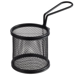 (6 sztuk) Kosz do serwowania frytek - SNACKHOLDER - Stal nierdzewna - Ø 80 mm - Czarny