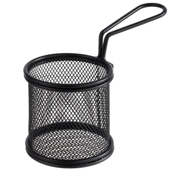 (6 sztuk) Kosz do serwowania frytek - SNACKHOLDER - Stal nierdzewna - Ø 80 mm - Czarny - Prime Gastro