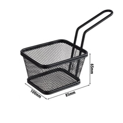(6 sztuk) Koszyk do serwowania frytek - SNACKHOLDER - stal nierdzewna - 100x85 mm - czarny