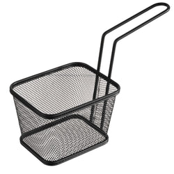 (6 sztuk) Koszyk do serwowania frytek - SNACKHOLDER - stal nierdzewna - 130 x 105 mm - czarny
