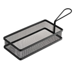 (6 sztuk) Koszyk do serwowania frytek - SNACKHOLDER - stal nierdzewna - 215 x 105 mm - czarny