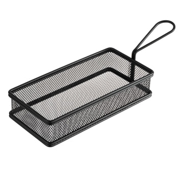 (6 sztuk) Koszyk do serwowania frytek - SNACKHOLDER - stal nierdzewna - 215 x 105 mm - czarny - Prime Gastro