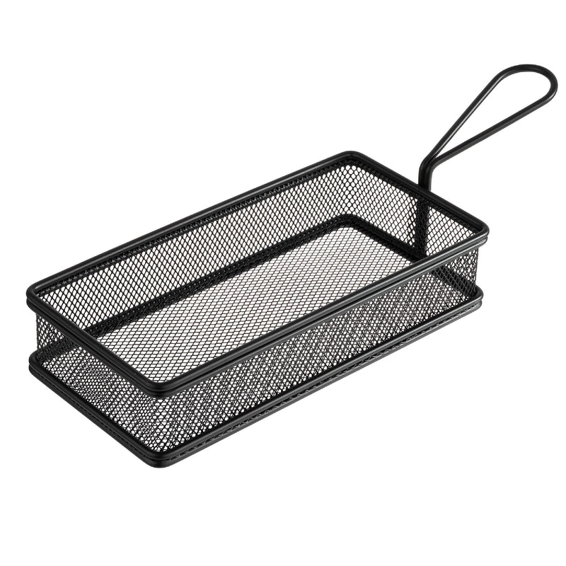 (6 sztuk) Koszyk do serwowania frytek - SNACKHOLDER - stal nierdzewna - 215 x 105 mm - czarny
