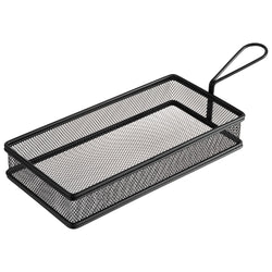 (6 sztuk) Koszyk do serwowania frytek - SNACKHOLDER - stal nierdzewna - 260 x 130 mm - czarny