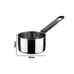 (36 sztuk) Rondel z uchwytem / garnek do serwowania - POLARIS - stal nierdzewna - 70 ml - Ø 50 mm