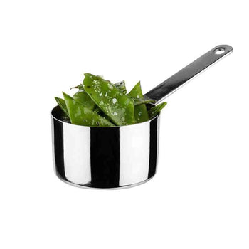 (36 sztuk) rondel z uchwytem / garnek do serwowania - POLARIS - stal nierdzewna - 0,12 litra - Ø 70 mm - Prime Gastro