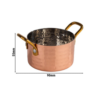 (6 sztuk) Naczynia do serwowania - MUMBAI - nierdzewna stal - 0,3 litra - Ø 90 mm - miedź - Prime Gastro