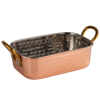 (6 sztuk) MinI patelnia do serwowania - MUMBAI - nierdzewna - 0,45 litra - 145x95mm - miedziana - Prime Gastro