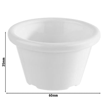 (6 sztuk) Miseczki do dipów - zestaw 12 sztuk - PET - 40 ml - Ø 60 mm - białe - Prime Gastro