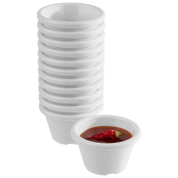 (6 sztuk) Miseczki do dipów - zestaw 12 sztuk - PET - 40 ml - Ø 60 mm - białe - Prime Gastro