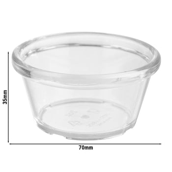 (6 sztuk) Miseczki do dipów - zestaw 12 sztuk - PET - 70 ml - Ø 70 mm - przezroczyste - Prime Gastro