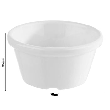 (6 sztuk) Miseczki do dipów - zestaw 12 sztuk - PET - 70 ml - Ø 70 mm - białe - Prime Gastro