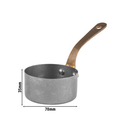 (6 sztuk) Rondel z uchwytem / garnek do serwowania - VINTARA - stal nierdzewna - 0,12 litra - Ø 70 mm