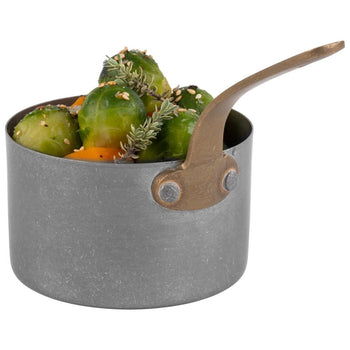 (6 sztuk) Rondel z uchwytem / garnek do serwowania - VINTARA - stal nierdzewna - 0,3 litra - Ø 95 mm - Prime Gastro