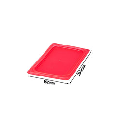(6 sztuk) CAMBRO | SafeTrak – pokrywki z polipropylenu GN 1/4 – czerwone