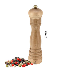 (12 sztuk) PEUGEOT | AUBERGE HORECA – Młynek do pieprzu – u'Select – Drewno – Naturalny – Wysokość: 270 mm