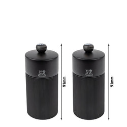 (6 sztuk) PEUGEOT | NIGHT Chic Line – młynki do soli i do pieprzu – wysokość: 120 mm – matowa czerń