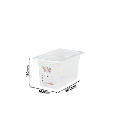 (6 sztuk) CAMBRO | SafeTrak – pojemniki z polipropylenu GN 1/4 – kolor mleczny – wysokość: 150 mm