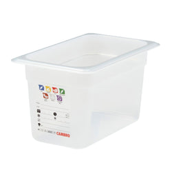 (6 sztuk) CAMBRO | SafeTrak – pojemniki z polipropylenu GN 1/4 – kolor mleczny – wysokość: 150 mm