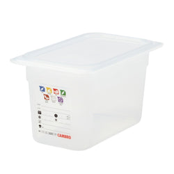 (6 sztuk) CAMBRO | SafeTrak – pojemniki z polipropylenu GN 1/4 – kolor mleczny – wysokość: 150 mm