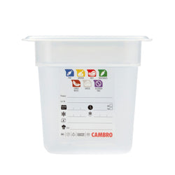 (6 sztuk) CAMBRO | SafeTrak – pojemniki z polipropylenu GN 1/4 – kolor mleczny – wysokość: 150 mm