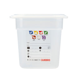 (6 sztuk) CAMBRO | SafeTrak – pojemniki z polipropylenu GN 1/4 – kolor mleczny – wysokość: 150 mm