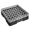 CAMBRO | Kosz do zmywarki na szkło 1/1 CAMRACK® – 49 przegródek, 1 nadstawka – 500 x 500 mm – maks. wysokość szkła: 92 mm – czarny, zdjęcie 1 z 4