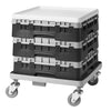 CAMBRO | Kosz do zmywarki na szkło 1/1 CAMRACK® – 49 przegródek, 1 nadstawka – 500 x 500 mm – maks. wysokość szkła: 92 mm – czarny, zdjęcie 4 z 4